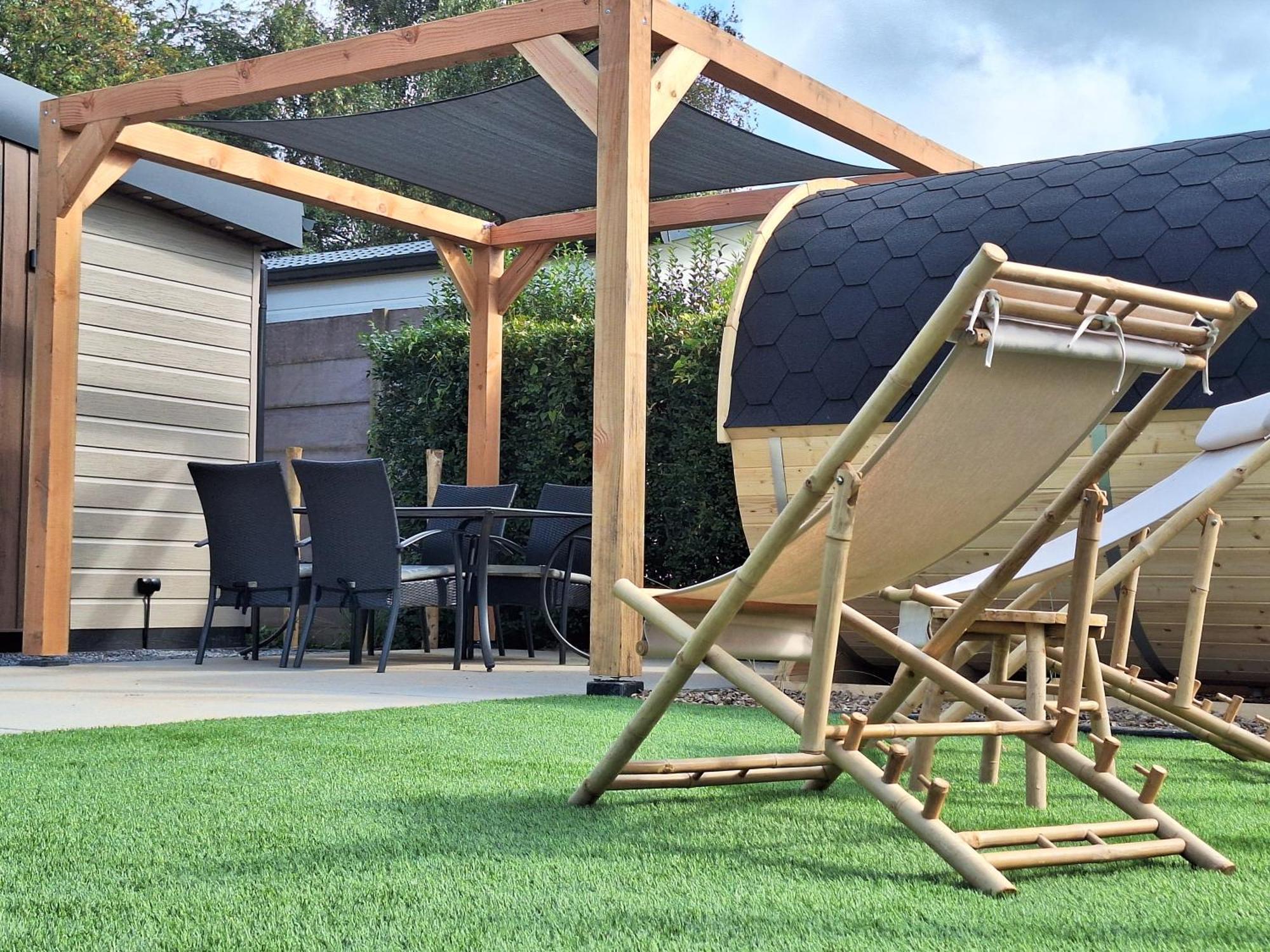 'Relax Lodge Sea' - Wellness Lodge In Zeeland - Private Sauna - Airco - Garden - Outdoor Swimming Pool - Free Wifi, Towels & Bed Linen Heinkenszand 外观 照片